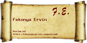 Fekonya Ervin névjegykártya