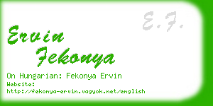 ervin fekonya business card